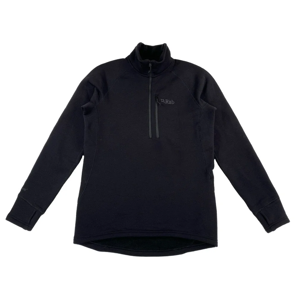 Rab Power Stretch Pro Pull On 1/2 Zip Pullover Men's Medium Black